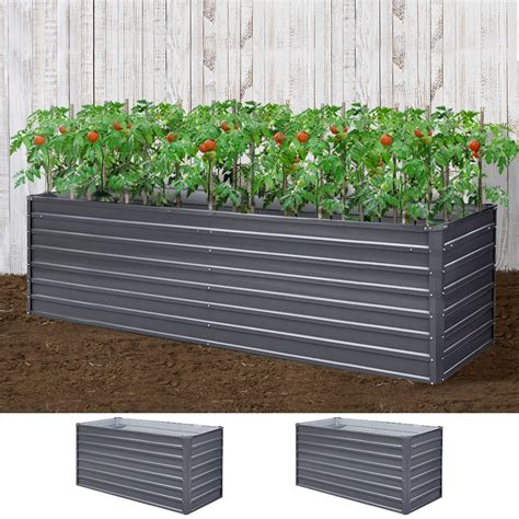 Tarter Galvanized Steel Raised Bed Garden Planter, 8 ft.